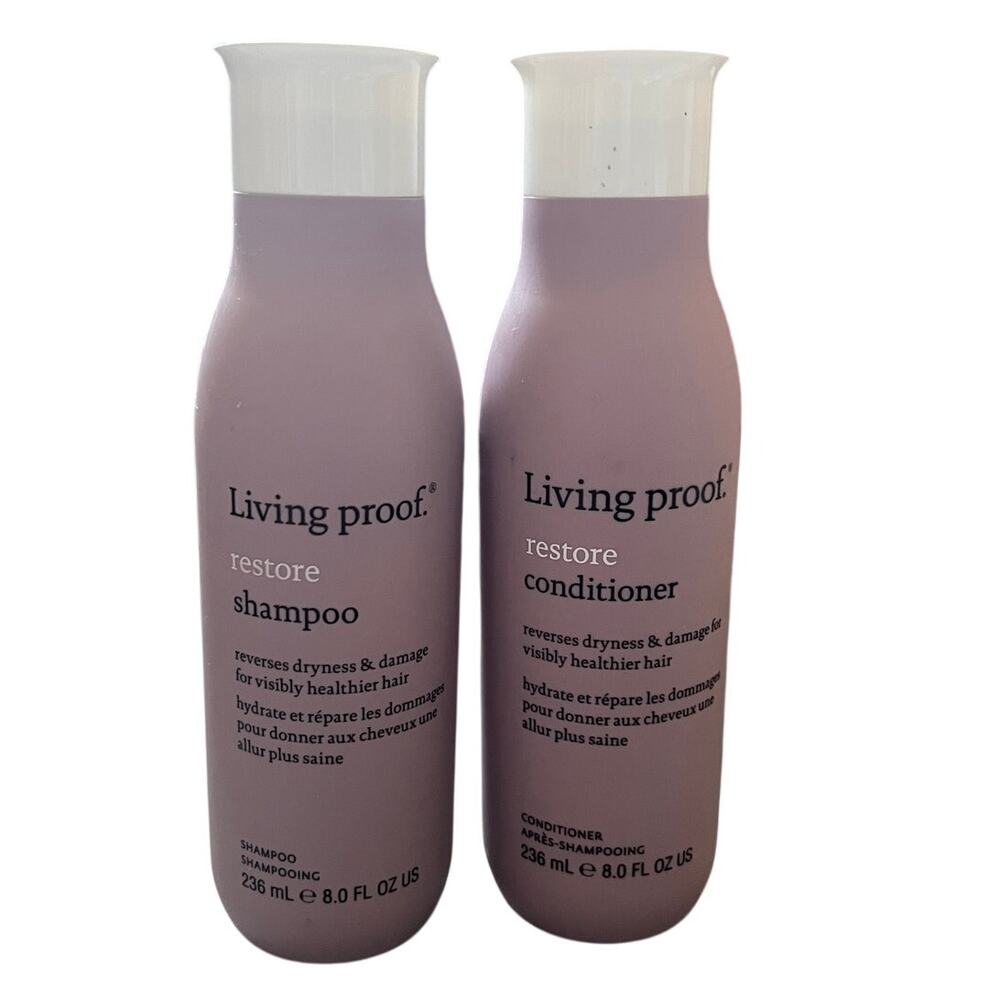 Living Proof Restore Shampoo & Conditioner Duo Set 8.0 Fl Oz Each Full Size